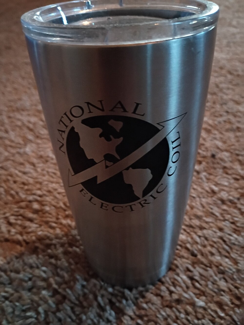 Yeti Silver Stainless Steel Travel Tumbler with Black Logo